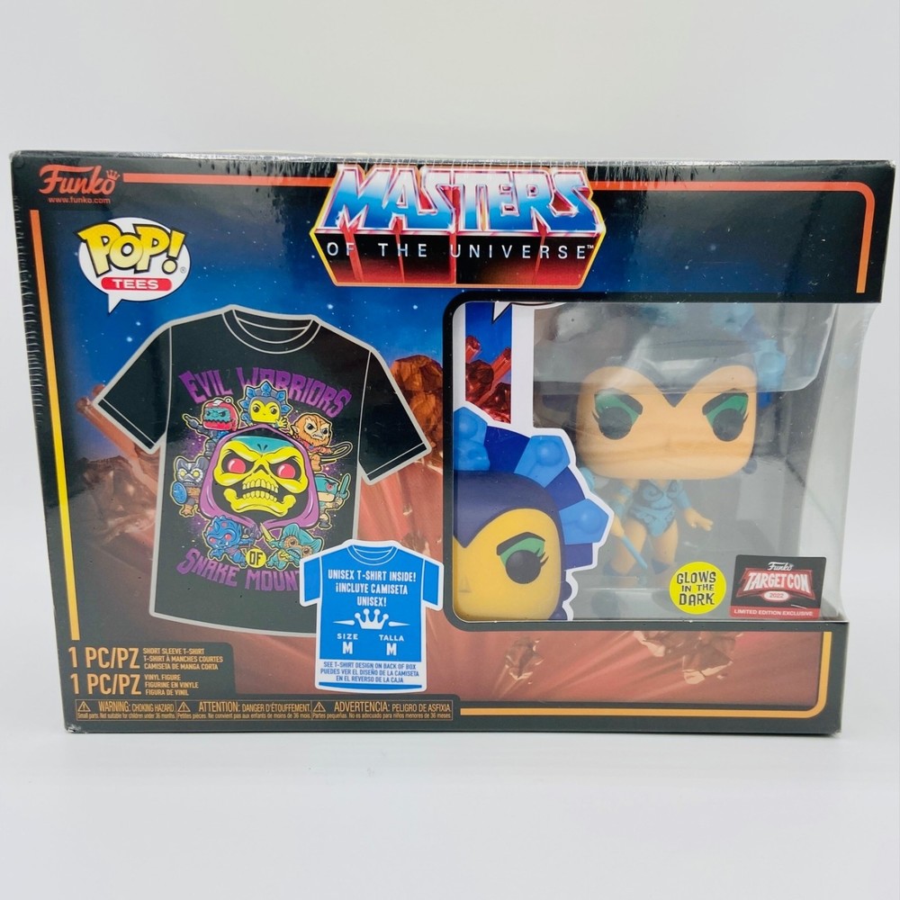 Masters of the Universe Pop! Tees Evil Lyn Figure and T-Shirt Medium